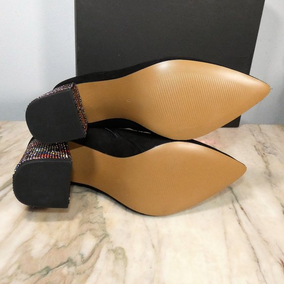 NiB SPARKLING Heels! Fun! Fabulous! Betsey Johnson Kassie Fashion Boot 8 Black - Picture 11 of 11